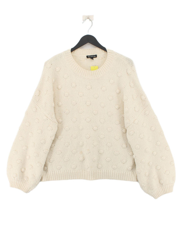 Whistles Women's Jumper M Cream Acrylic with Cotton, Other, Wool