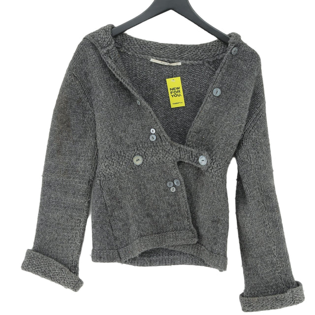 Part Two Women's Cardigan M Grey Wool with Acrylic
