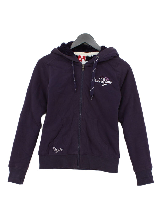 Tog24 Women's Hoodie UK 8 Purple Cotton with Polyester