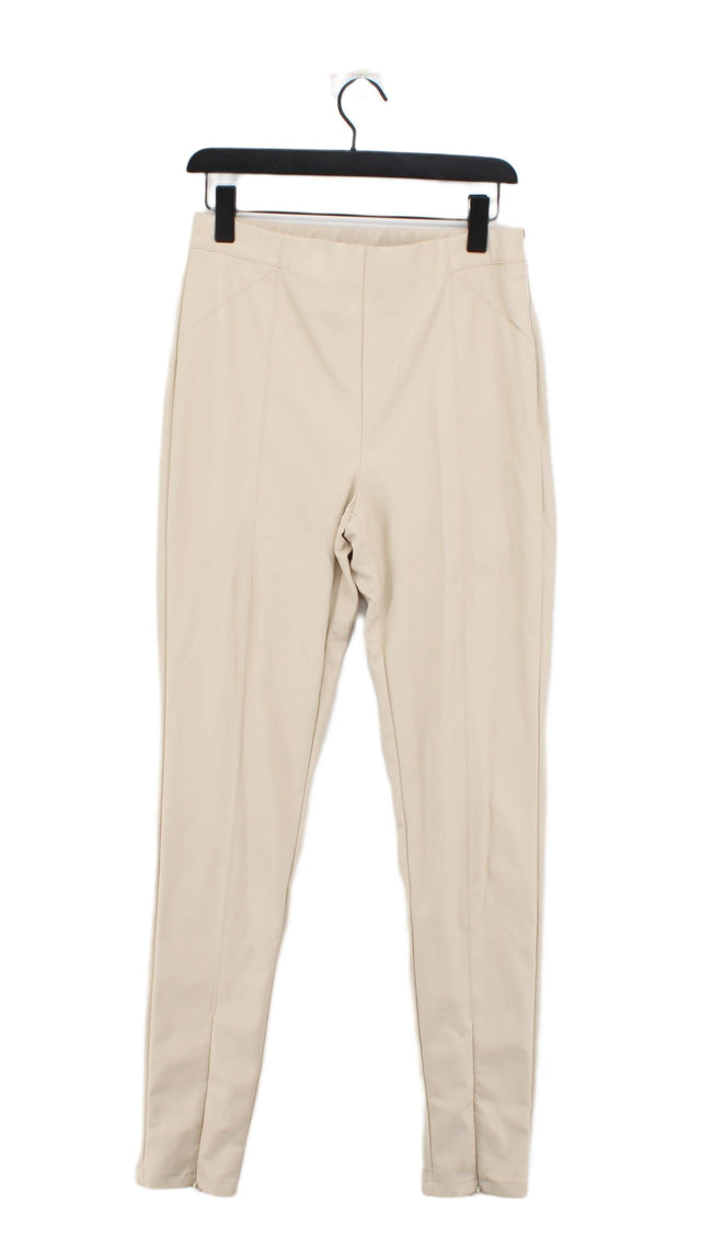 In The Style Women's Trousers UK 12 Cream Polyester with Elastane