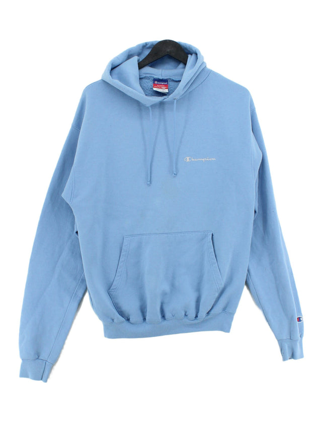 Champion Women's Hoodie M Blue Cotton with Polyester