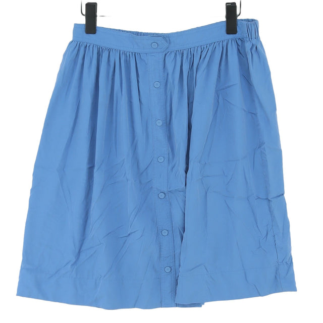 Zara Basic Women's Midi Skirt L Blue Lyocell Modal with Polyester