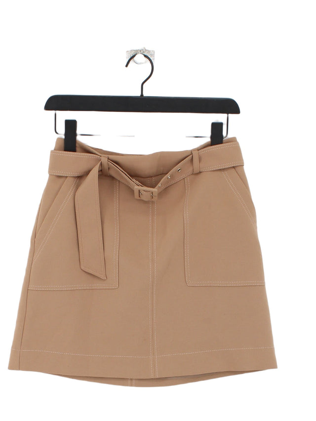 Warehouse Women's Mini Skirt UK 10 Tan 100% Polyester