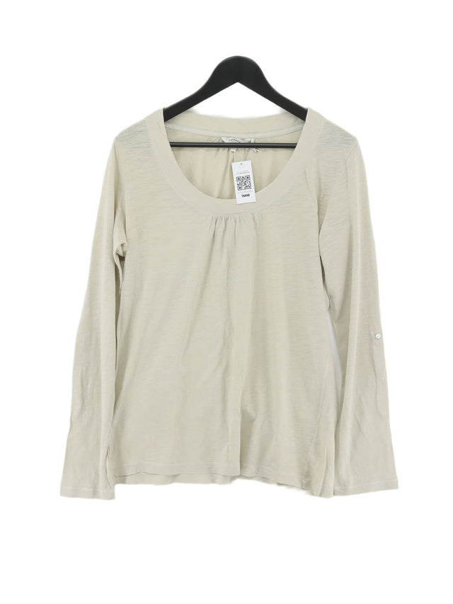 FatFace Women's Top UK 12 Cream 100% Cotton