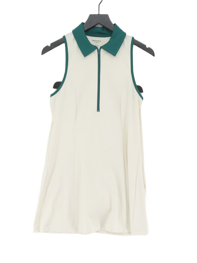 Reformation Women's Midi Dress L Cream Polyester with Spandex