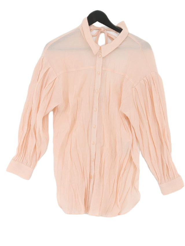 Topshop Women's Shirt UK 10 Pink Viscose with Polyester