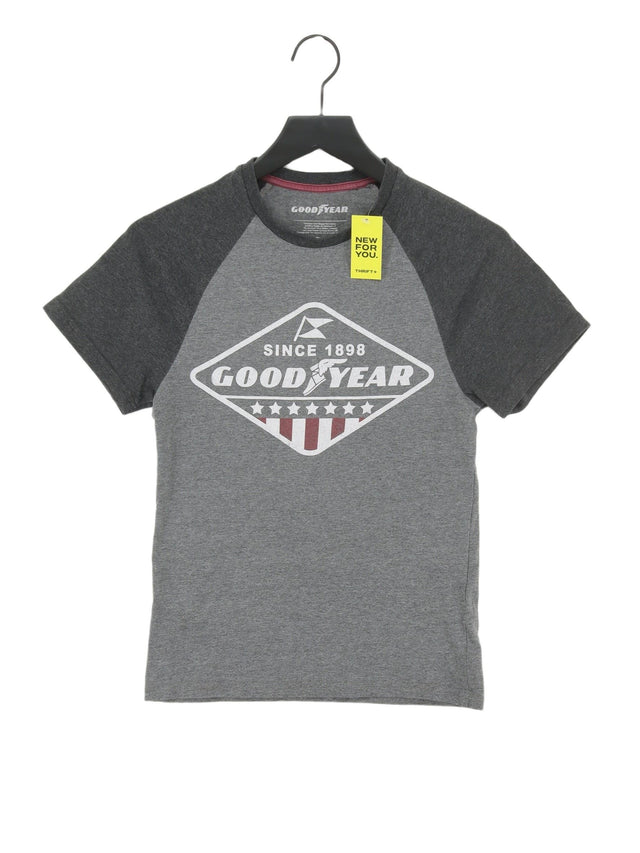 Next Men's T-Shirt XS Grey Cotton with Polyester