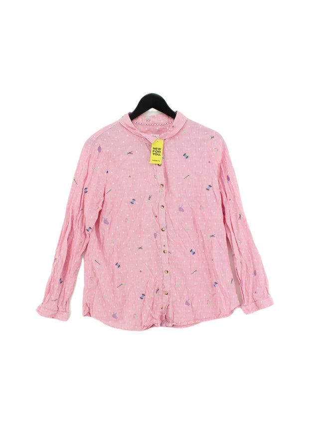 White Stuff Women's Shirt UK 16 Pink 100% Cotton