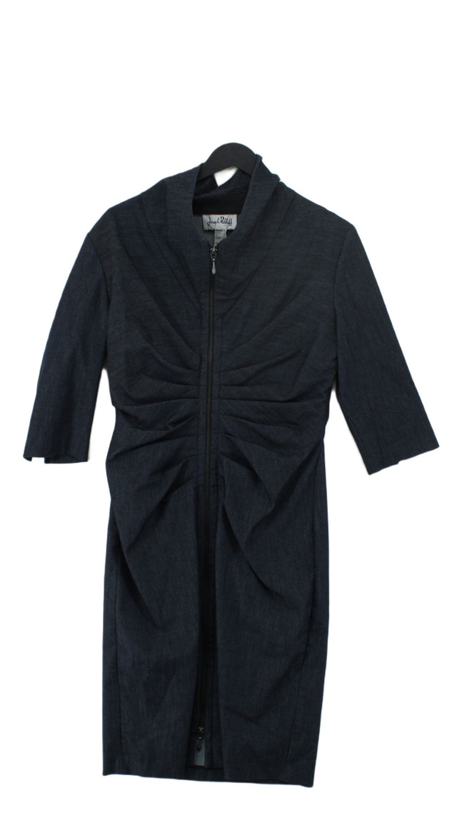 Joseph Ribkoff Women's Midi Dress UK 12 Blue Cotton with Elastane, Polyester