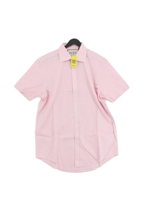 Thomas Pink Men's Shirt Chest: 41 in Pink 100% Cotton