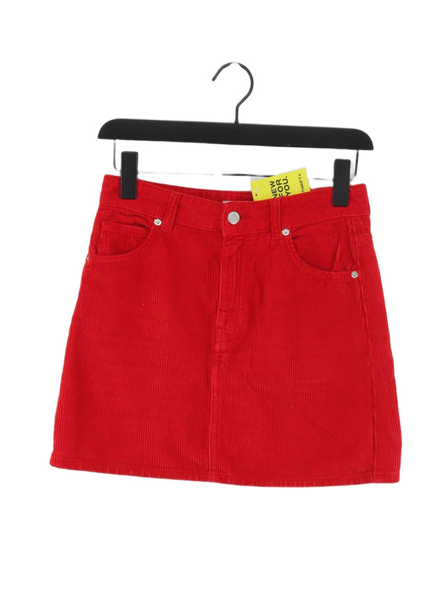 Topshop Women's Mini Skirt UK 8 Red 100% Cotton