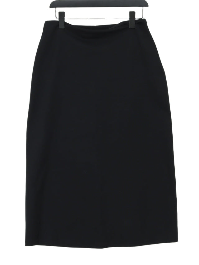 Boden Women's Midi Skirt UK 14 Black Cotton with Elastane, Polyamide