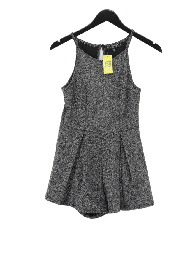 Topshop Women's Playsuit UK 8 Silver Polyester with Other