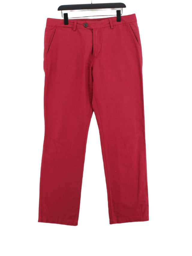 Crew Clothing Men's Trousers W 39 in Pink Cotton with Linen