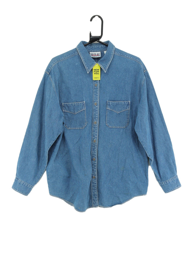 Vintage Bill Blass Women's Shirt M Blue 100% Cotton
