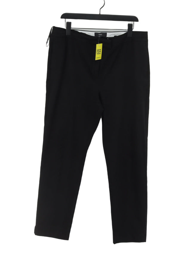 Next Women's Suit Trousers UK 16 Black Viscose with Cotton, Elastane