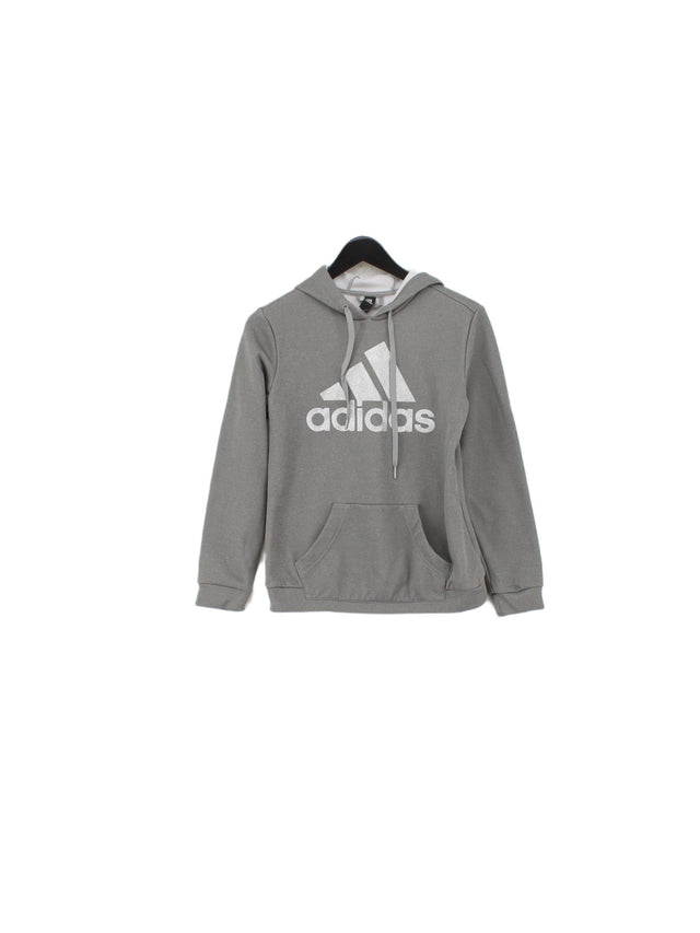 Adidas Women's Hoodie UK 8 Grey 100% Polyester