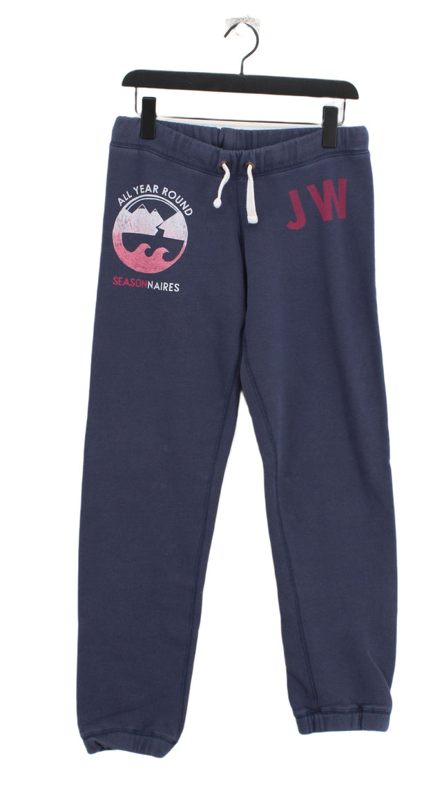 Jack Wills Women's Sports Bottoms UK 8 Blue Cotton with Polyester