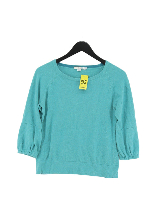 Boden Women's Top UK 10 Green Cotton with Angora, Cashmere, Nylon, Viscose