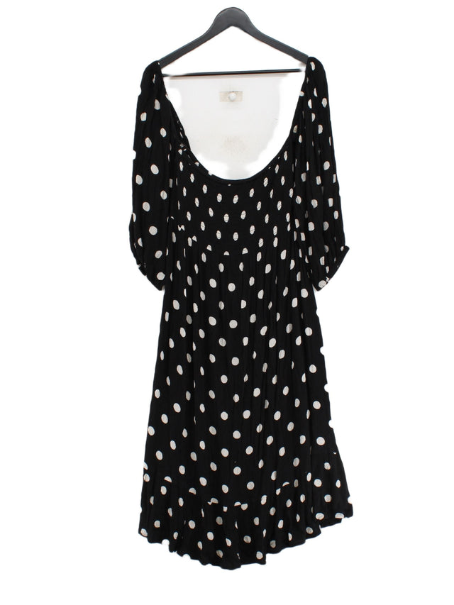 Accessorize Women's Maxi Dress UK 16 Black 100% Viscose
