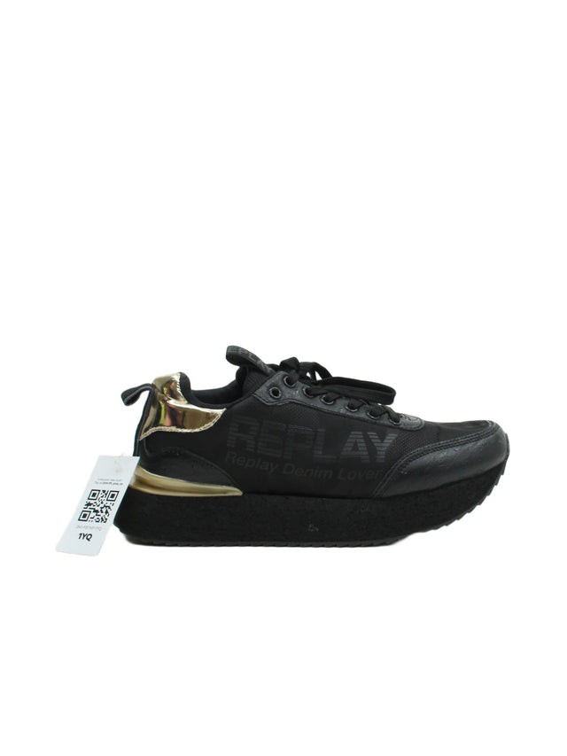 Replay Women's Trainers UK 5.5 Black 100% Other