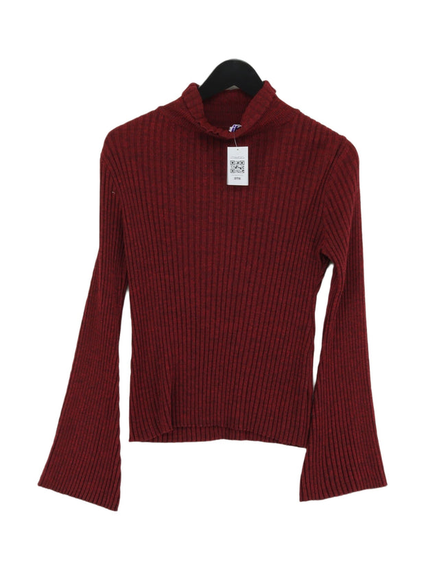 H By Henry Holland Women's Jumper UK 10 Red 100% Acrylic
