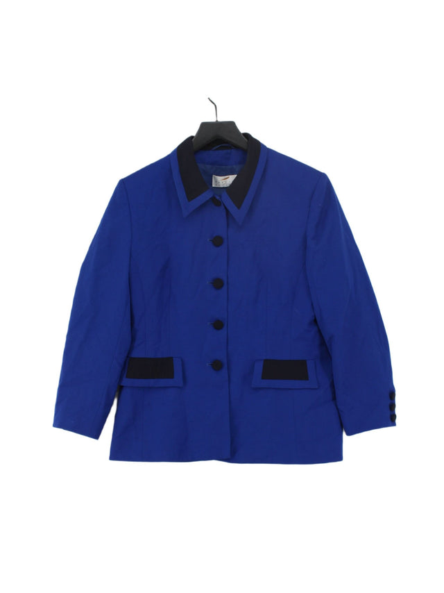 Precis Petite Women's Blazer UK 14 Blue Wool with Polyester