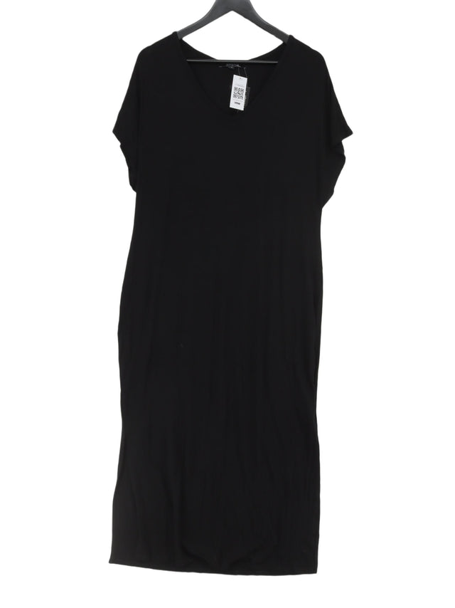 Jd Williams Women's Midi Dress UK 14 Black Viscose with Elastane