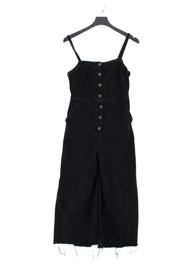 Topshop Women's Jumpsuit UK 10 Black Cotton with Polyester