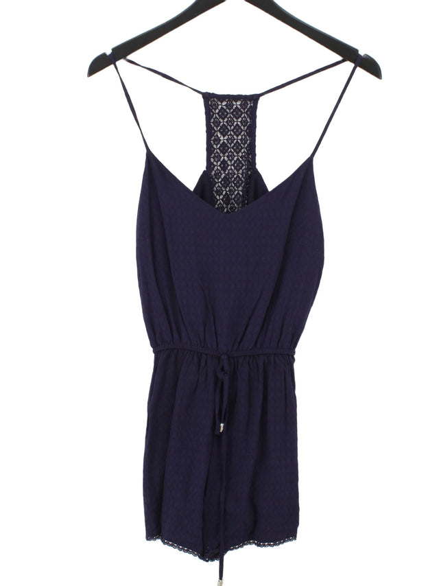 New Look Women's Playsuit UK 12 Blue Viscose with Polyester