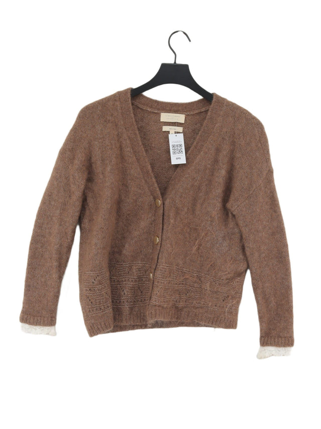 La Maille Sezane Women's Cardigan XS Brown Polyamide with Cotton, Elastane