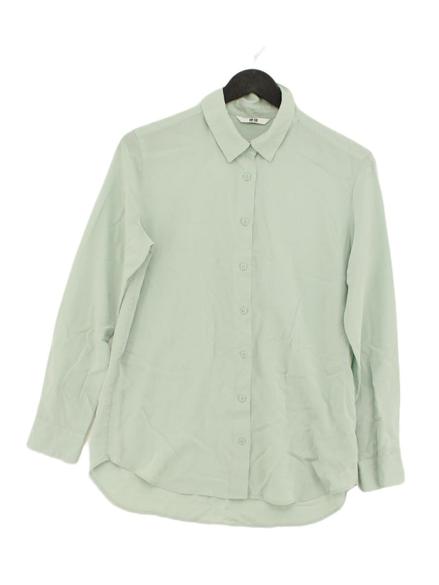 Uniqlo Women's Shirt XS Green Viscose with Polyester