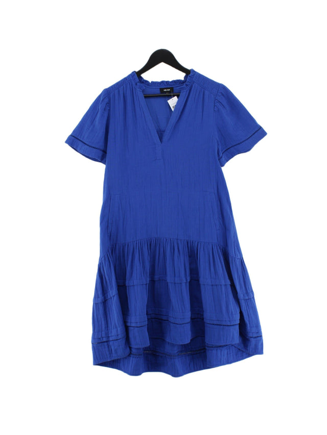ME+EM Women's Midi Dress UK 10 Blue 100% Cotton
