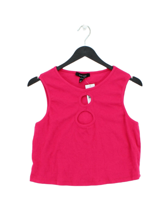 New Look Women's T-Shirt UK 18 Pink 100% Cotton