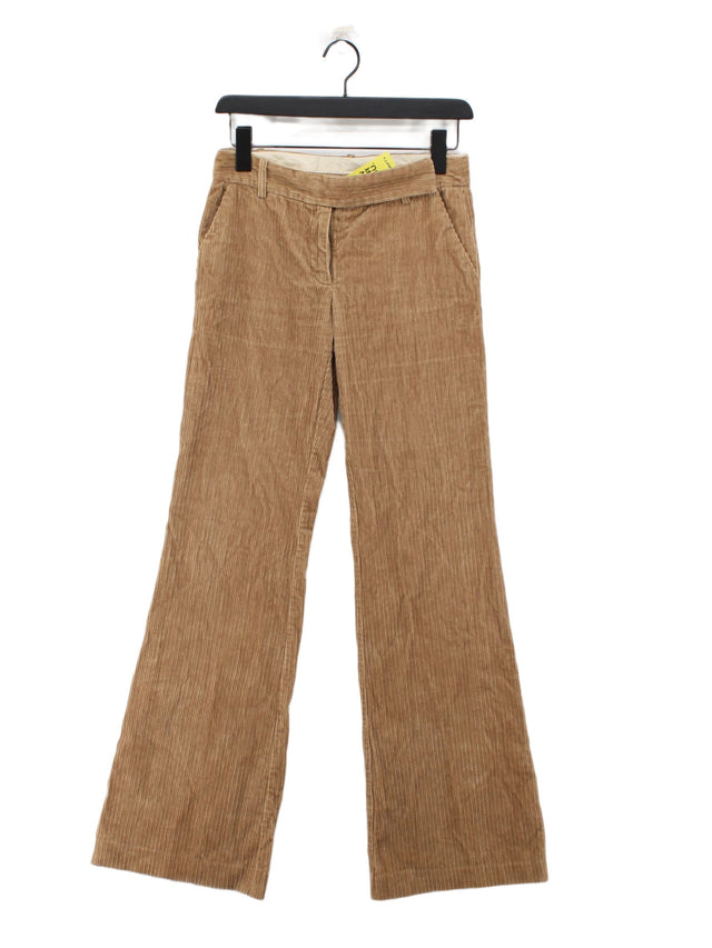 Zara Basic Women's Trousers UK 6 Brown 100% Cotton