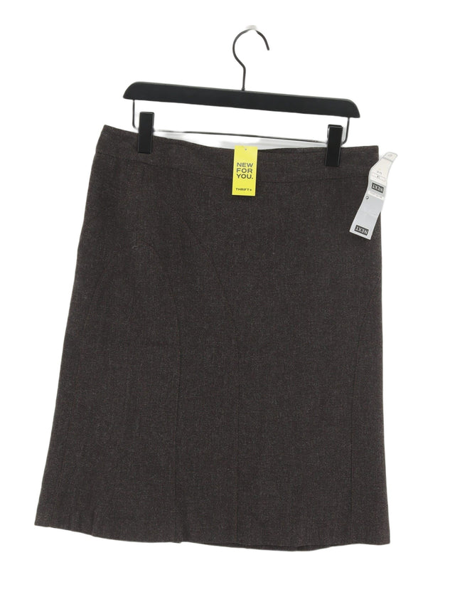 Next Women's Midi Skirt UK 14 Brown Viscose with Polyester, Wool