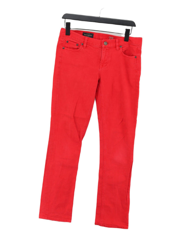 J. Crew Women's Jeans W 28 in Red Cotton with Elastane