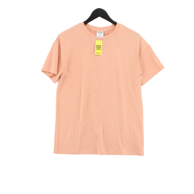 Gymshark Men's T-Shirt XS Orange Polyester with Elastane