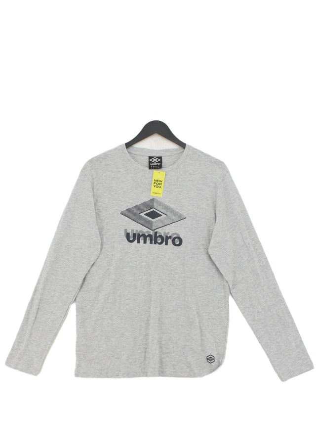 Umbro Men's T-Shirt M Grey 100% Cotton