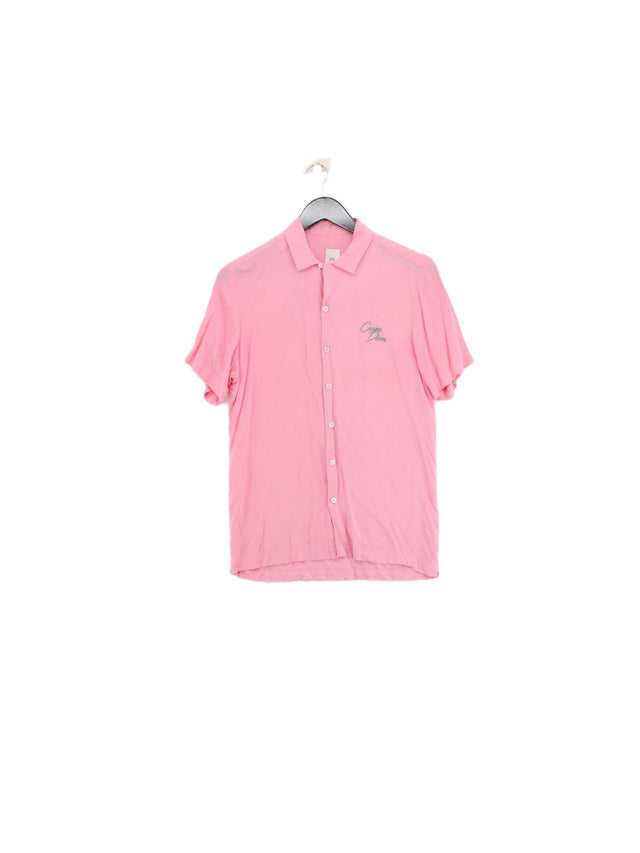 River Island Men's Shirt XS Pink 100% Viscose