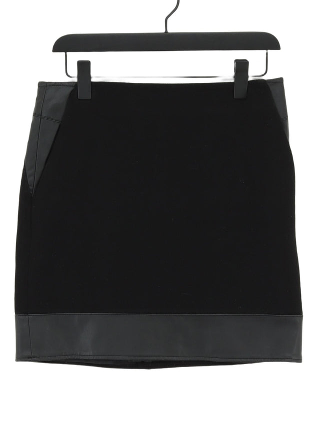 Autograph Women's Midi Skirt UK 10 Black Polyester with Elastane, Other, Viscose