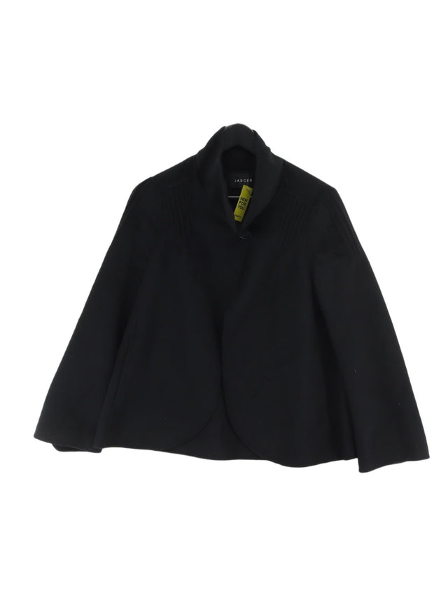 Jaeger Women's Jacket UK 12 Black Angora with Cashmere, Polyamide, Wool