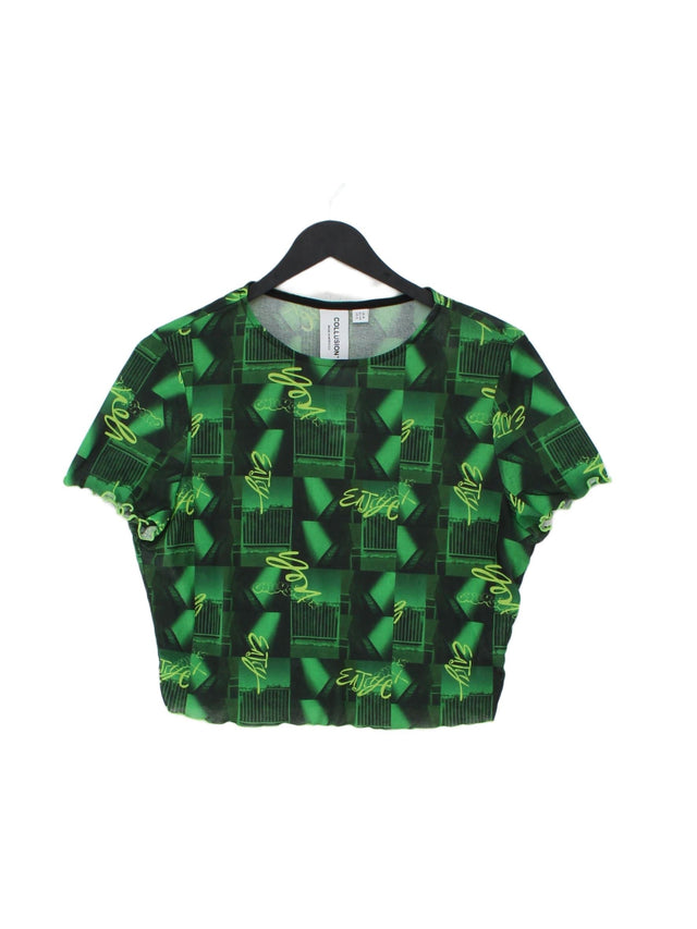 Collusion Women's Top UK 16 Green 100% Polyester