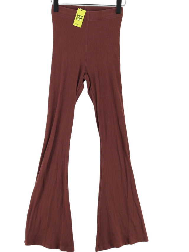 Zara Women's Leggings S Brown Cotton with Elastane