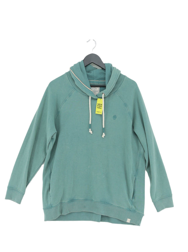 FatFace Women's Hoodie L Green Cotton with Polyester