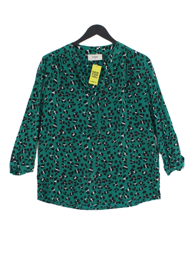 Pyrus Women's Blouse S Green 100% Silk