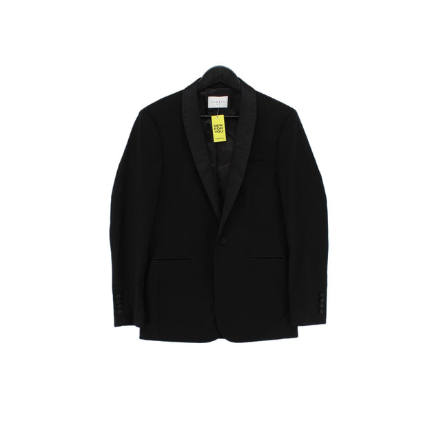 Sandro Men's Blazer Chest: 36 in Black Polyester with Viscose