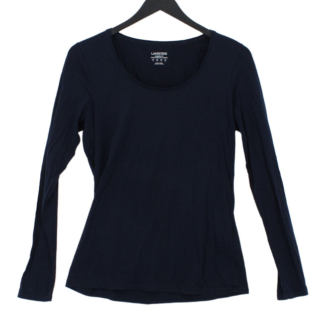 Lands End Women's T-Shirt S Blue Cotton with Elastane, Spandex