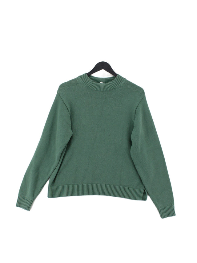 Uniqlo Women's Jumper M Green Cotton with Polyester