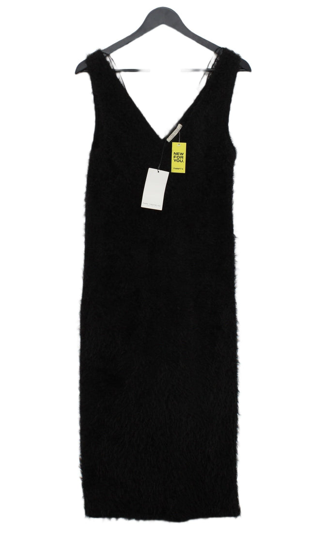 Zara Women's Maxi Dress M Black Polyester with Elastane